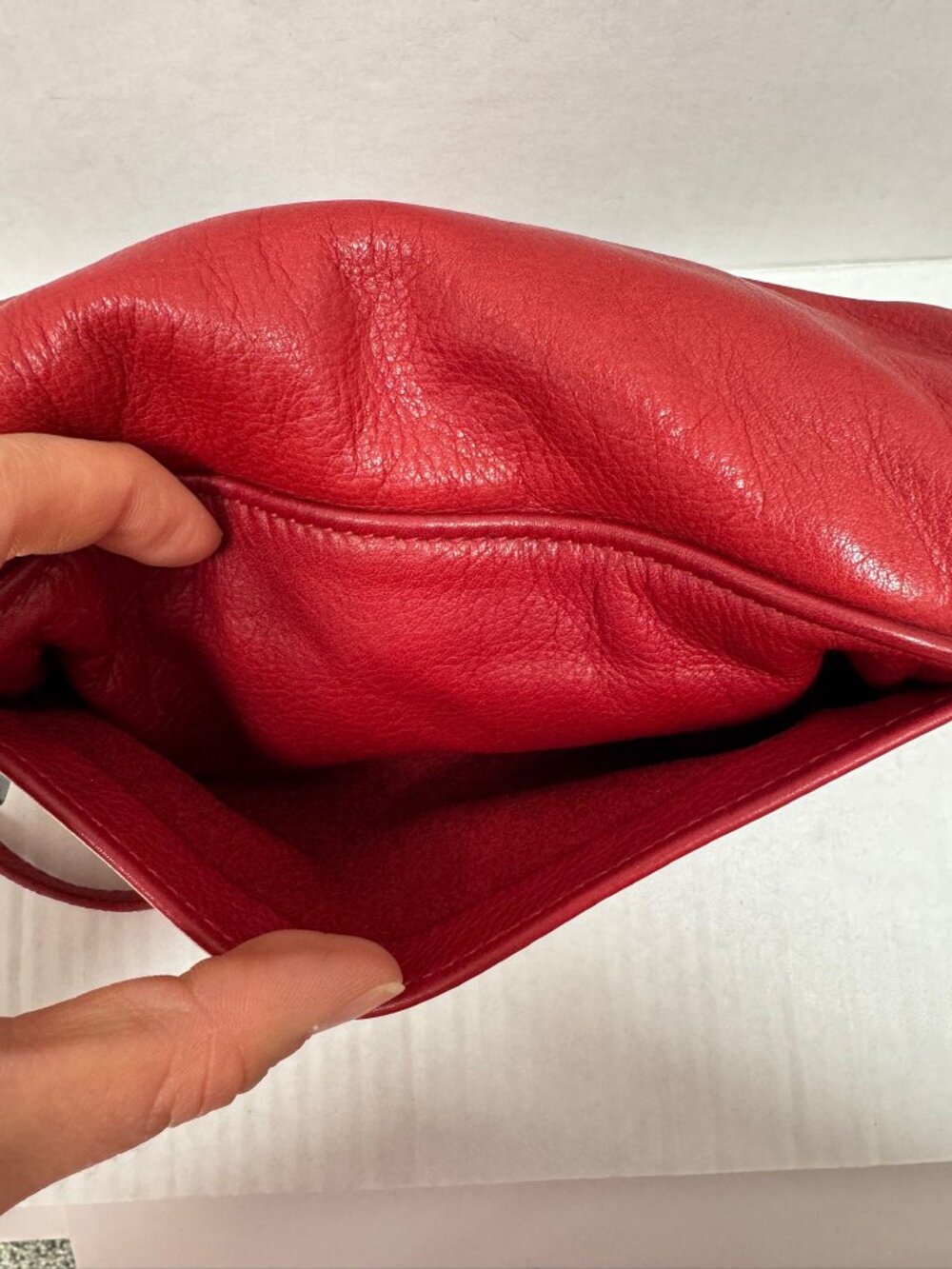 Morven Leather Designs Red Leather Crossbody Purse Handmade USA Copley Ohio - Picture 7 of 10
